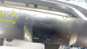 Front bumper trim center Mercedes GLA 15-17 without night pkg, chrome, dents, cracks, broken mount, scratches, bumps, sand