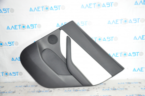 Door trim card rear right Tesla Model Y 20 - leather black with white type 2, with backlight, matte overlays, with speaker, with suede insert, with window lift control, with door opening button