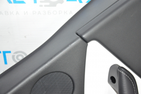 Door trim card rear right Tesla Model Y 20 - leather black with white type 2, with backlight, matte overlays, with speaker, with suede insert, with window lift control, with door opening button