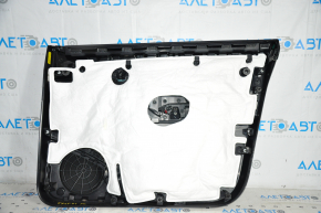 Door trim card front left Tesla Model Y 20 - leather black with white type 2, with backlight, matte lining, with suede insert with window lift control with door opening button