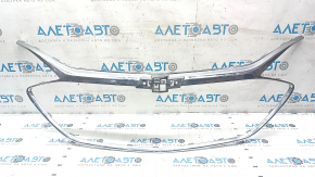 Frame radiator grill grill Chevrolet Malibu 19- chrome, without radar, broken fasteners, sand