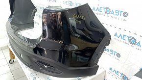 Rear bumper bare Mazda CX-9 16 - for parking sensors, without molding, black, torn, dented, scratches