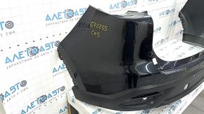 Rear bumper bare Mazda CX-9 16 - for parking sensors, without molding, black, torn, dented, scratches