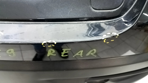 Rear bumper bare Mazda CX-9 16 - for parking sensors, without molding, black, torn, dented, scratches