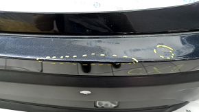 Rear bumper bare Mazda CX-9 16 - for parking sensors, without molding, black, torn, dented, scratches