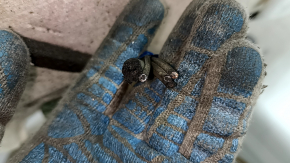 Mazda CX-9 16 headlining - gray, under hatch, creased, needs cleaning, wiring cut