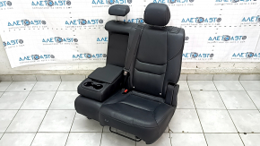 Left rear seat Mazda CX-9 16 - black leather, mechanical, perforated, scratches, worn, needs cleaning