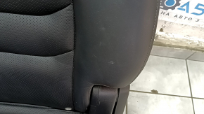 Left rear seat Mazda CX-9 16 - black leather, mechanical, perforated, scratches, worn, needs cleaning