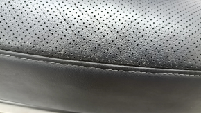 Left rear seat Mazda CX-9 16 - black leather, mechanical, perforated, scratches, worn, needs cleaning