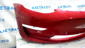 Front bare bumper Tesla Model 3 18 - for parking sensors, red, scratches