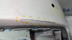 Bare front bumper Audi A4 B9 17-19 without washers, for 4 parking sensors, white LY9C, pressed, scratches, broken fastenings