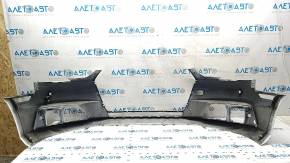 Bare front bumper Audi A4 B9 17-19 without washers, for 4 parking sensors, white LY9C, pressed, scratches, broken fastenings