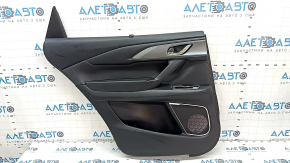 Door trim card rear left Mazda CX-9 16- BOSE, with curtain, black with black insert leather, armrest black leather, gray molding structure, scratches, dent