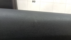 Door trim card rear left Mazda CX-9 16- BOSE, with curtain, black with black insert leather, armrest black leather, gray molding structure, scratches, dent