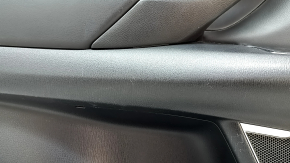 Door trim card rear left Mazda CX-9 16- BOSE, with curtain, black with black insert leather, armrest black leather, gray molding structure, scratches, dent
