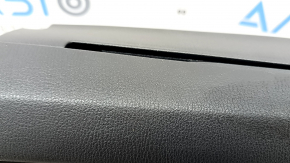 Door trim card rear right Mazda CX-9 16- BOSE, with curtain, black with black insert leather, armrest black leather, gray molding structure, scratches, dent