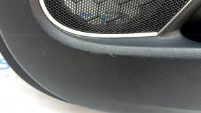 Door trim card rear right Mazda CX-9 16- BOSE, with curtain, black with black insert leather, armrest black leather, gray molding structure, scratches, dent