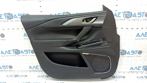 Door trim card front left Mazda CX-9 16- black with black insert leather, armrest leather, upper insert black leather, BOSE, worn, dent