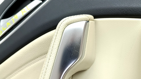 Door trim card rear left Mercedes GLA 15-20 leather black, insert beige leather, armrest leather, chrome insert, dents, scratches