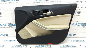 Door trim card front right Mercedes GLA 15-20 leather black, insert beige leather, armrest leather, chrome insert, butt