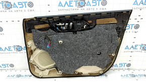 Door trim card front left Mercedes GLA 15-20 black leather, beige leather insert, leather armrest, chrome insert, scratches, dry-cleanable