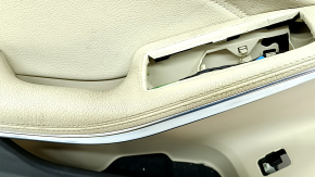 Door trim card front left Mercedes GLA 15-20 black leather, beige leather insert, leather armrest, chrome insert, scratches, dry-cleanable