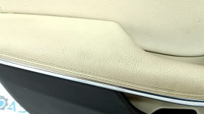 Door trim card front left Mercedes GLA 15-20 black leather, beige leather insert, leather armrest, chrome insert, scratches, dry-cleanable