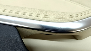 Door trim card front left Mercedes GLA 15-20 black leather, beige leather insert, leather armrest, chrome insert, scratches, dry-cleanable