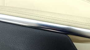 Door trim card front left Mercedes GLA 15-20 black leather, beige leather insert, leather armrest, chrome insert, scratches, dry-cleanable