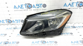 Headlight front left bare Mercedes GLA 15-17 halogen, fake, broken housing, cracks, cobweb, scratches