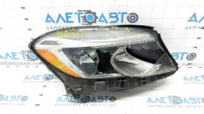 Headlight front right bare Mercedes GLA 15-17 halogen, broken glass and reflectors, broken mount