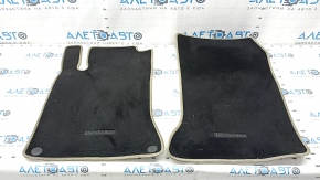 Set of floor mats for Mercedes GLA 14-17, black cloth, beige frame, dry-cleanable