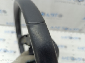 Naked steering wheel Mazda CX-9 16 - without heating, with chrome insert, leather, black, scratches, torn fasteners