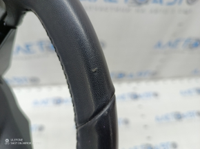 Naked steering wheel Mazda CX-9 16 - without heating, with chrome insert, leather, black, scratches, torn fasteners