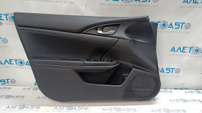 Door trim card front left Honda Insight 19-22 black, armrest and insert black leather, bumpers