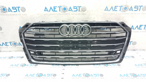 Radiator grille assembly Audi A5 F5 17-19 with quattro emblems, black gloss + chrome, prestige, sand, chrome swelled