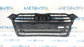 Radiator grille assembly Audi A5 F5 17-19 with quattro emblems, black gloss + chrome, prestige, sand, chrome swelled