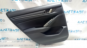 Door trim card rear left Honda Accord 18-22 black, with black insert leather. armrest black leather, molding black structure, scratches