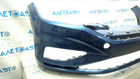 Bare front bumper VW Jetta 19- blue, non-original, CAPA, non-factory holes, scratches