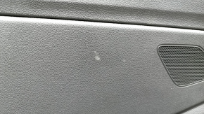 Door trim card rear left VW Jetta 19- black with black insert plastic, armrest black leather, under the tweeter, scuffs