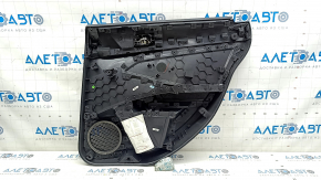Door trim card rear left VW Jetta 19- black with black insert plastic, armrest black leather, under the tweeter, scuffs