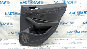 Door trim card rear right VW Jetta 19 - black with black insert plastic, armrest black leather, under the tweeter, scuffs