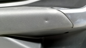 Door trim card front left VW Jetta 19- black with black insert plastic, armrest black leather, molding gray type 2, dent, scratches
