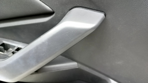 Door trim card front left VW Jetta 19- black with black insert plastic, armrest black leather, molding gray type 2, dent, scratches
