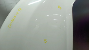 Hood bare Jeep Compass 17 - aluminum, white PW3, painted 0.2-0.3, bump
