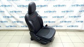 Jeep Compass 17-21 passenger seat with airbag, mechanical, combined black leather with red stitching, Trailhawk, dented leather, dry-cleanable