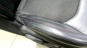 Jeep Compass 17-21 passenger seat with airbag, mechanical, combined black leather with red stitching, Trailhawk, dented leather, dry-cleanable