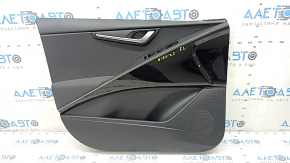 Door trim card front left Kia Niro 23- black, armrest cloth dark gray, insert black gloss, chrome molding, scratches