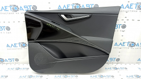 Door trim card front right Kia Niro 23- black, armrest cloth dark gray, insert black gloss, chrome molding, scratches