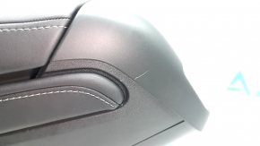 Central console armrest and cup holders Tesla Model 3 21- leather black, without wiring, scratch, broken fastening